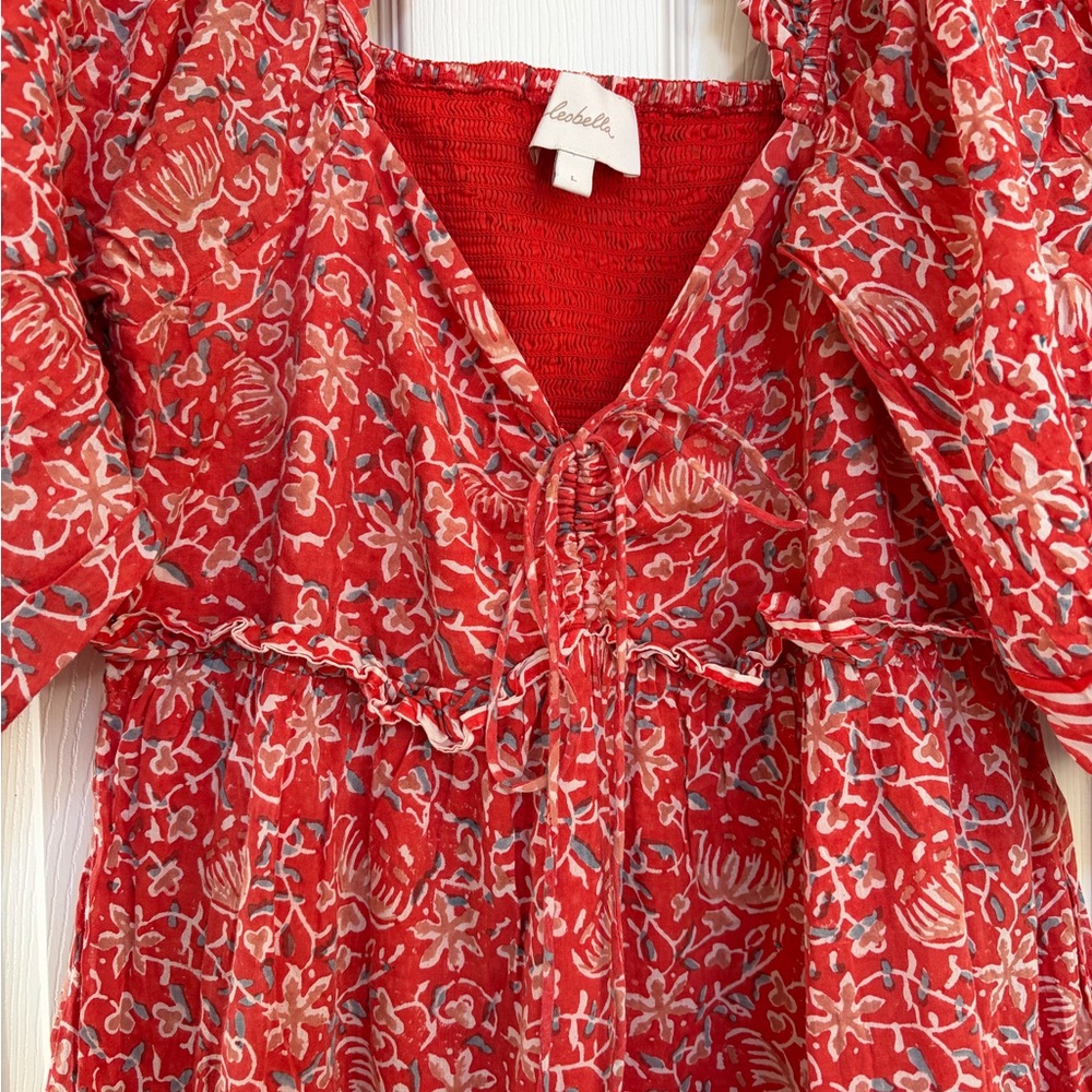 Cleobella Orange Floral Midi Dress - Picture 5 of 7